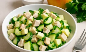 салат курица огурец яблоко